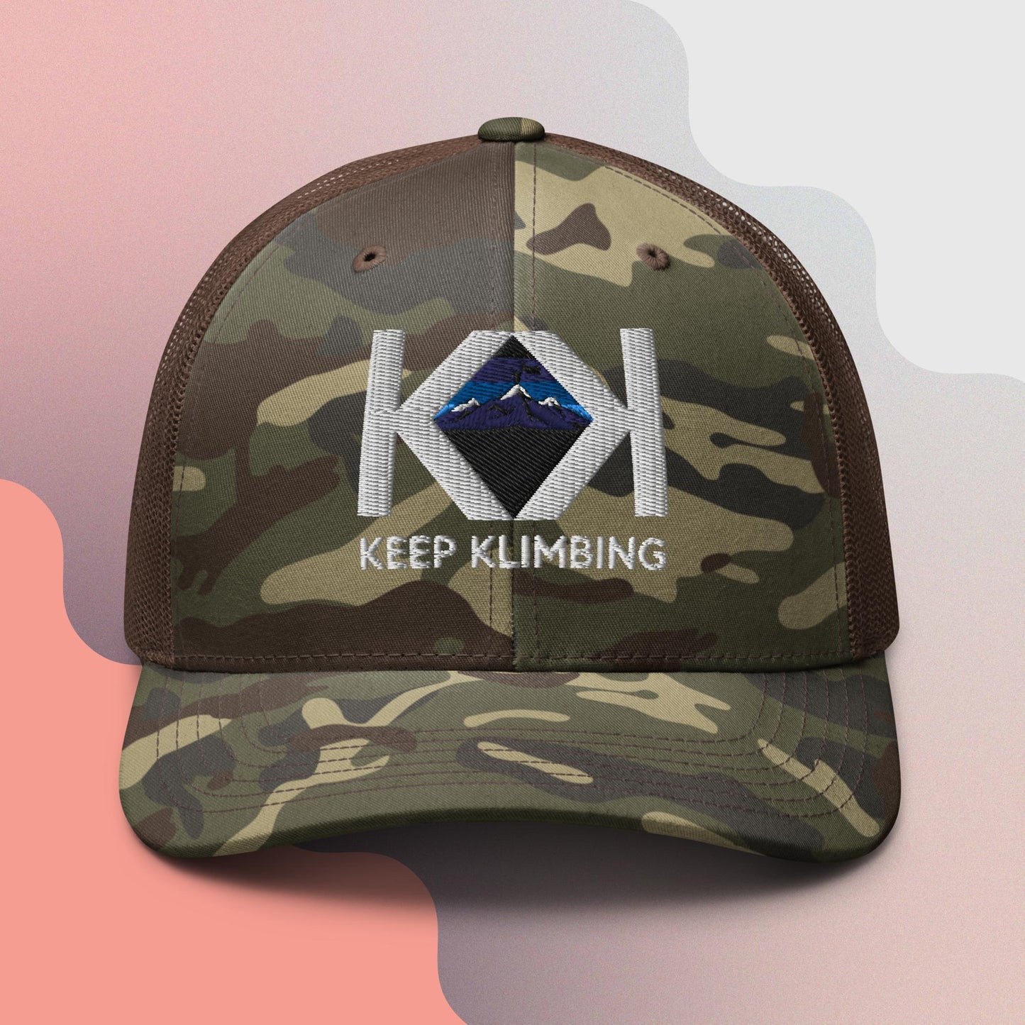 Keep Klimbing Camouflage trucker hat